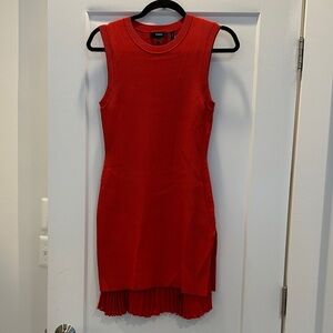 Theory Red Sleeveless Mini Dress